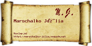 Marschalko Júlia névjegykártya